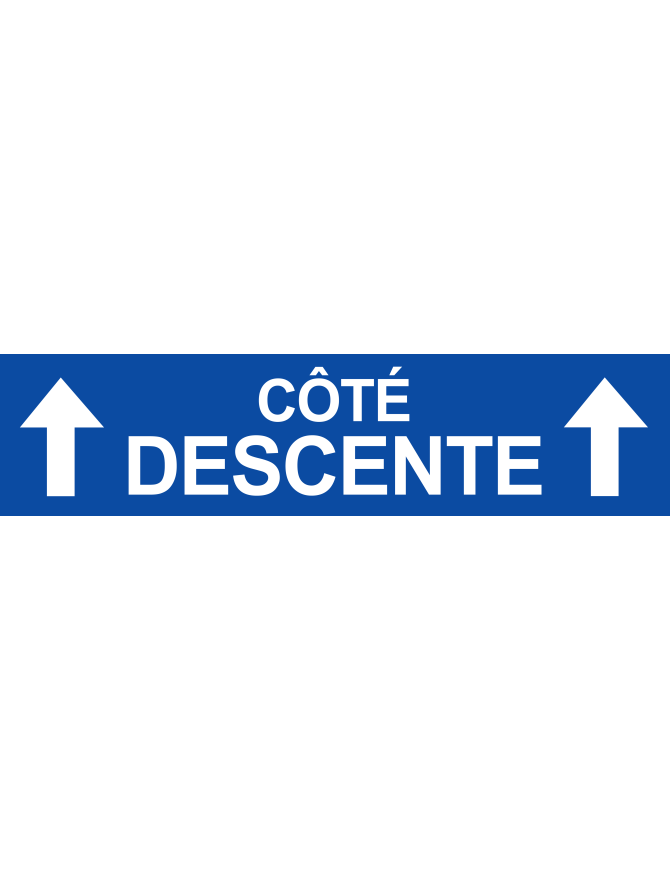 Coté descente vers haut bleu (29x7cm) - Sticker/autocollant