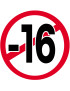 interdit moins 16 ans - 10cm - Sticker/autocollant