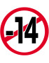 interdit moins 14 ans - 20cm - Sticker/autocollant