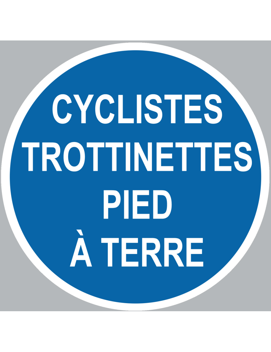 cyclistes trottinettes pied à terre - 10cm - Sticker/autocollant