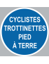 cyclistes trottinettes pied à terre - 10cm - Sticker/autocollant