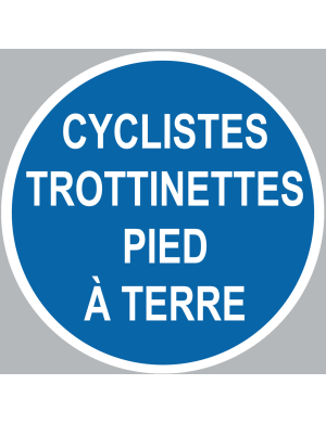 cyclistes trottinettes pied à terre - 5cm - Sticker/autocollant