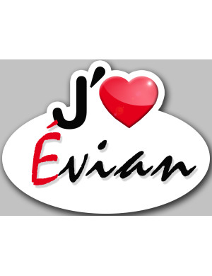J'aime Evian - 15x11cm - Sticker/autocollant