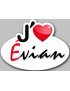 J'aime Evian - 5x3.7cm - Sticker/autocollant