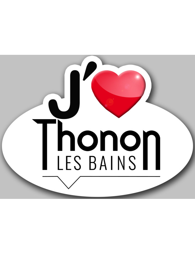 J'aime Thonon-les-Bains - 15x11cm - Sticker/autocollant