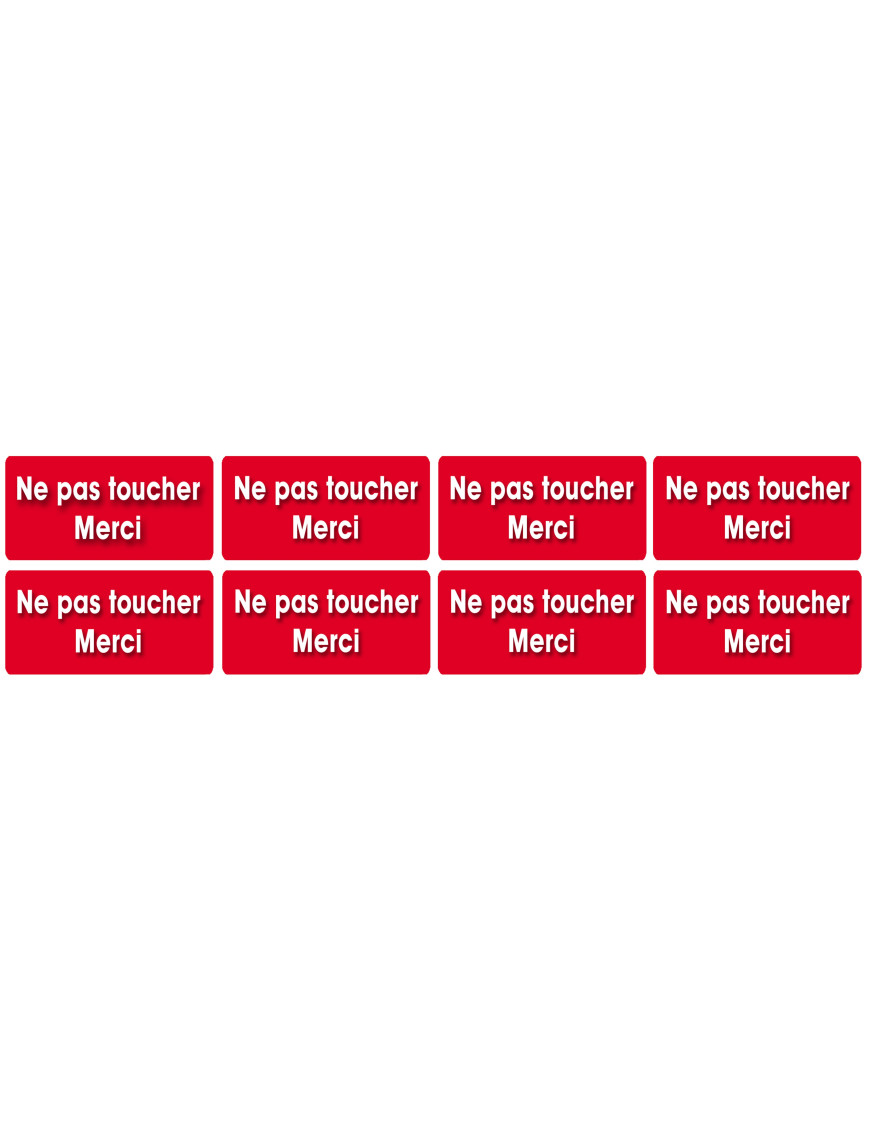 Ne pas toucher - 8fois 6x3 cm - Sticker/autocollant