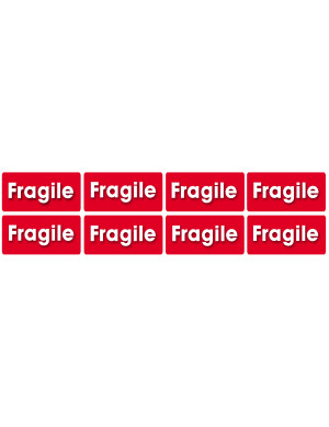 Fragile - 8fois 6x3cm - Sticker/autocollant