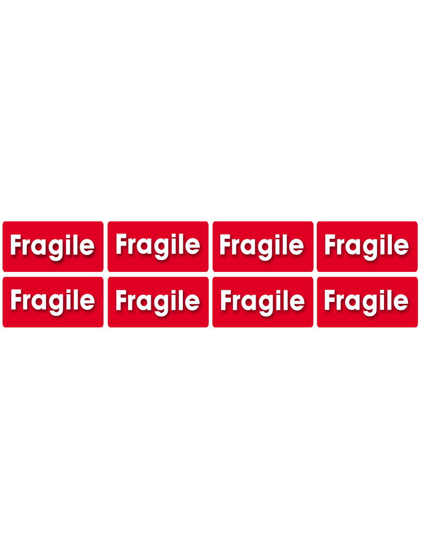 Fragile - 8fois 6x3cm - Sticker/autocollant