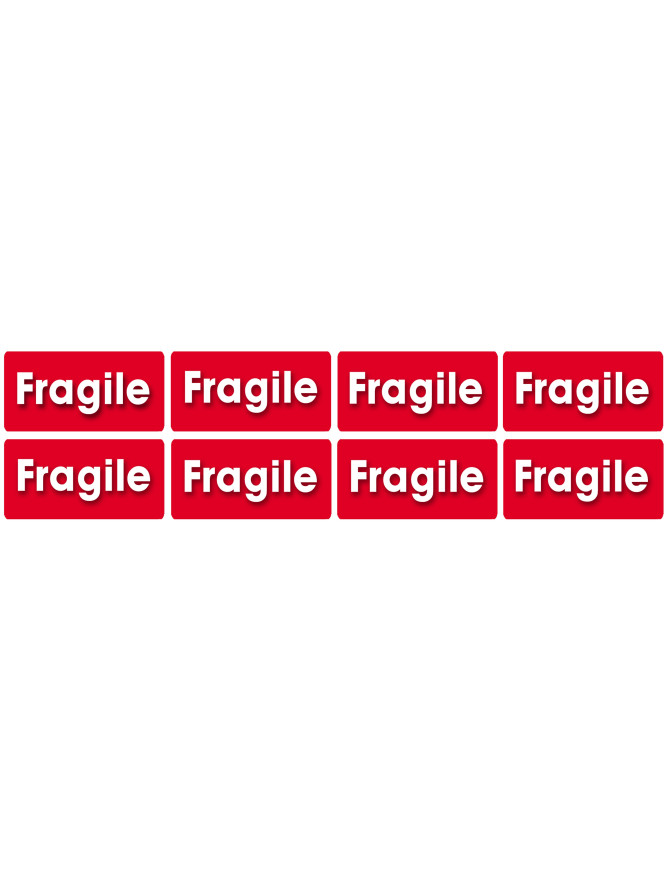 Fragile - 8fois 6x3cm - Sticker/autocollant