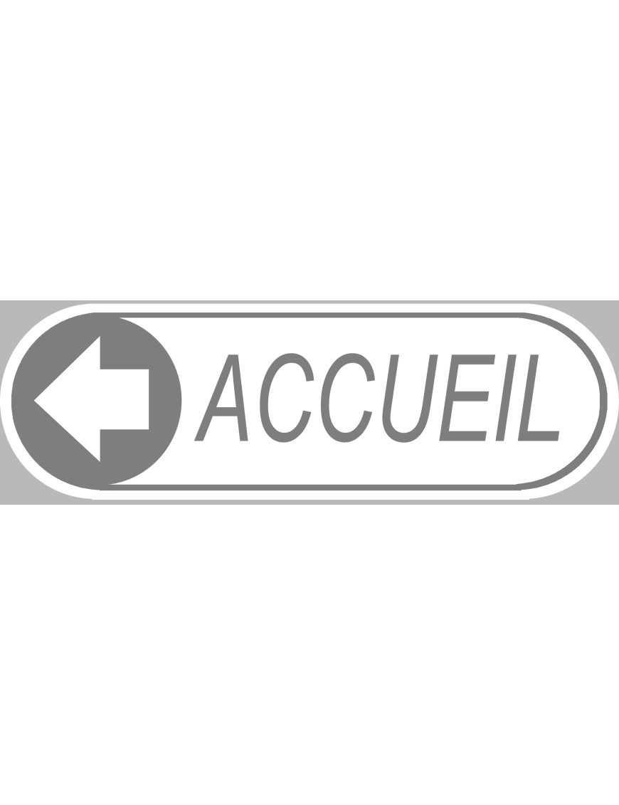 Accueil blanc directionnel gauche (29x9cm) - Sticker/autocollant