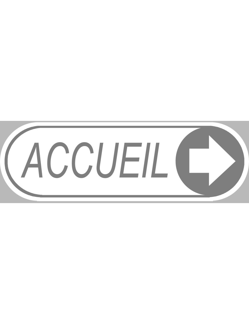 Accueil blanc directionnel droite (29x9cm) - Sticker/autocollant