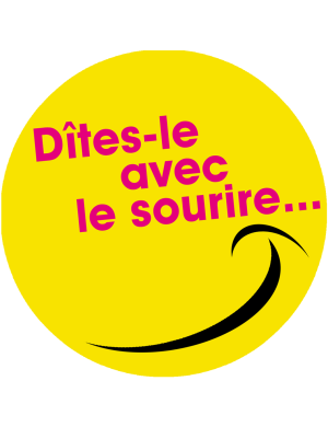 Dites le avec le sourire (5x5cm) - Sticker/autocollant