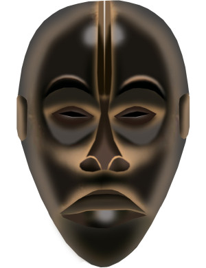 masque africain - 20x13cm - Sticker/autocollant