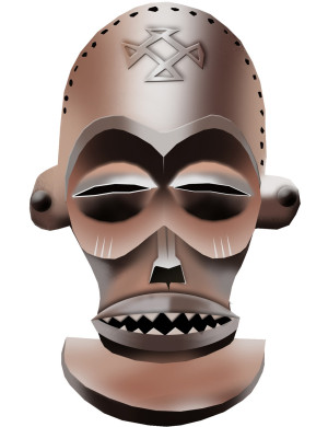 masque d'Afrique traditionnel - 20x13cm - Sticker/autocollant