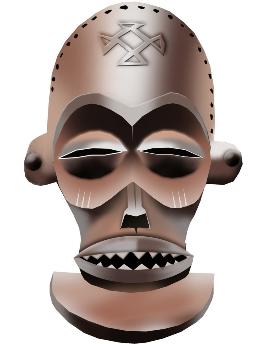 masque d'Afrique traditionnel - 20x13cm - Sticker/autocollant