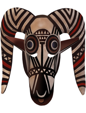 masque africain traditionnel - 23,5x21cm - Sticker/autocollant