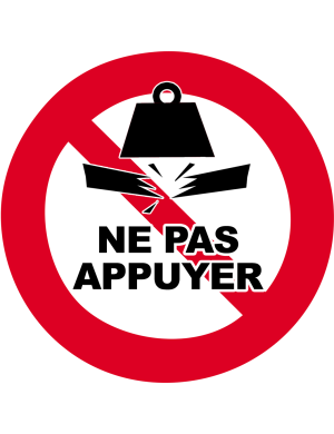 Ne pas appuyer - 5x5cm - Sticker/autocollant