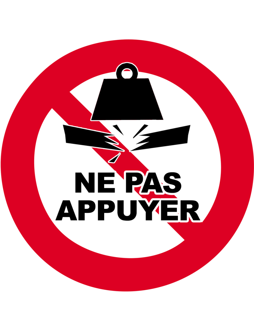 Ne pas appuyer - 5x5cm - Sticker/autocollant