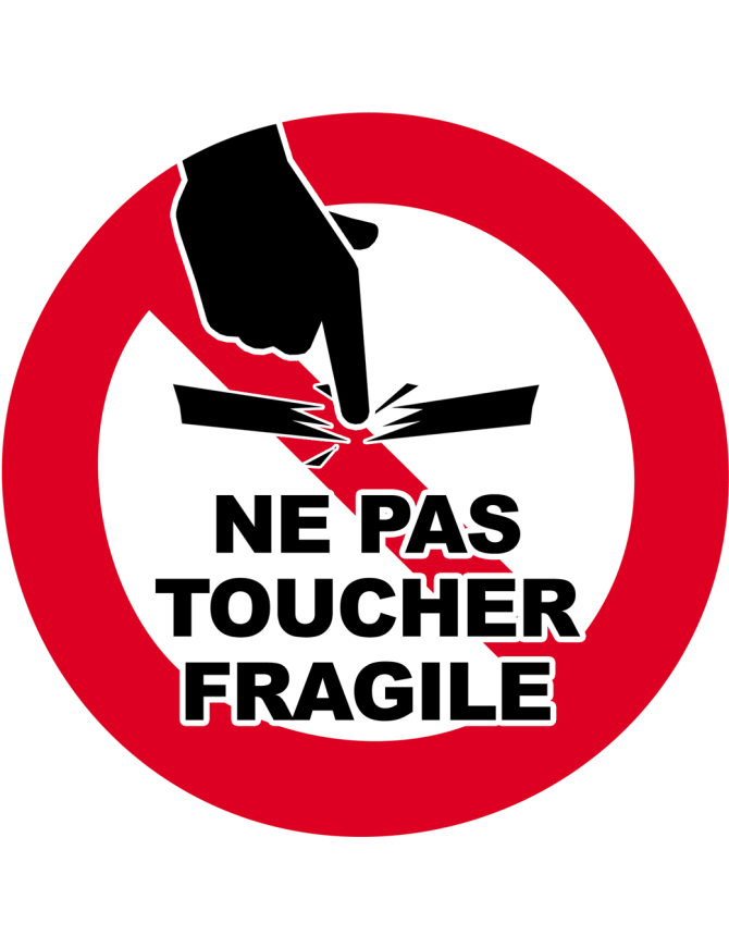 Ne pas toucher fragile - 5x5cm - Sticker/autocollant