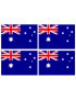 Drapeau Australie - 4 stickers - 9.5 x 6.3 cm - Sticker/autocollant