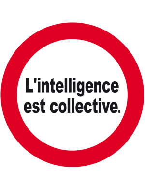 l'intelligence est collective - 5x5cm - Sticker/autocollant