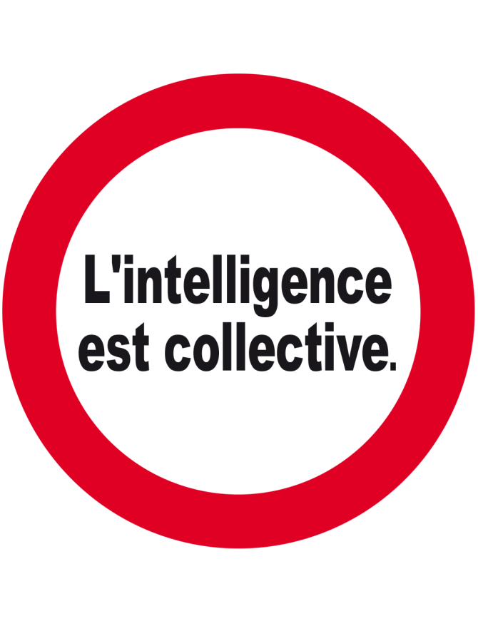 l'intelligence est collective - 5x5cm - Sticker/autocollant