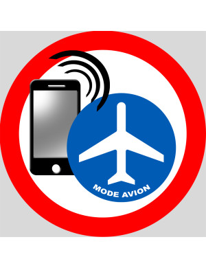 Téléphone en mode avion - 5x5cm - Sticker/autocollant