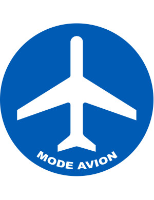Mode avion - 10x10cm - Sticker/autocollant