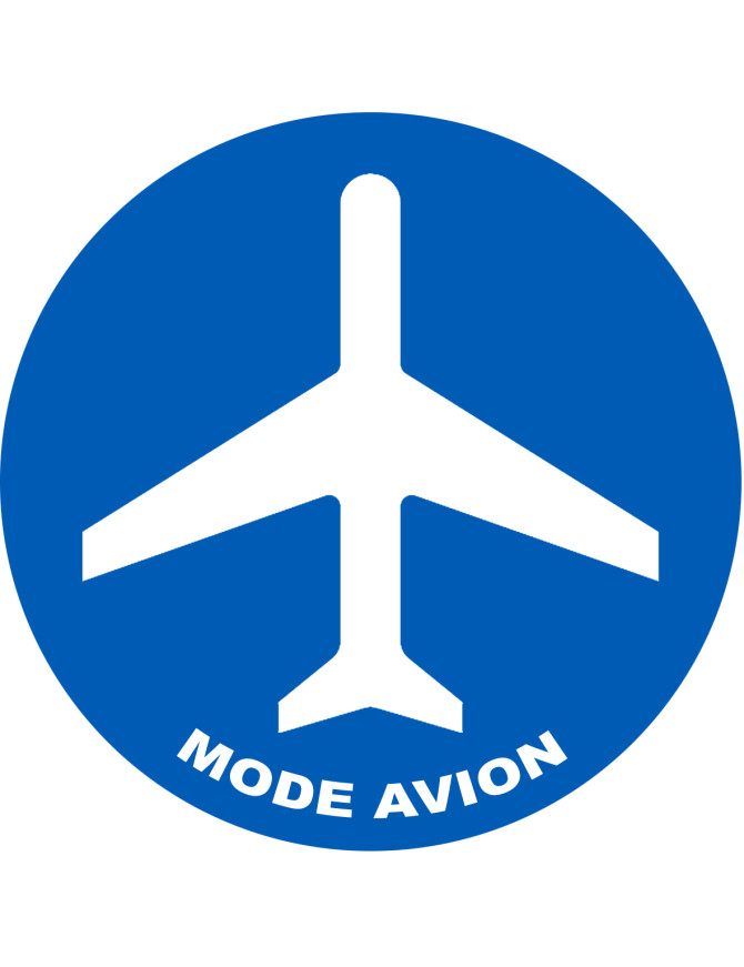 Mode avion - 10x10cm - Sticker/autocollant