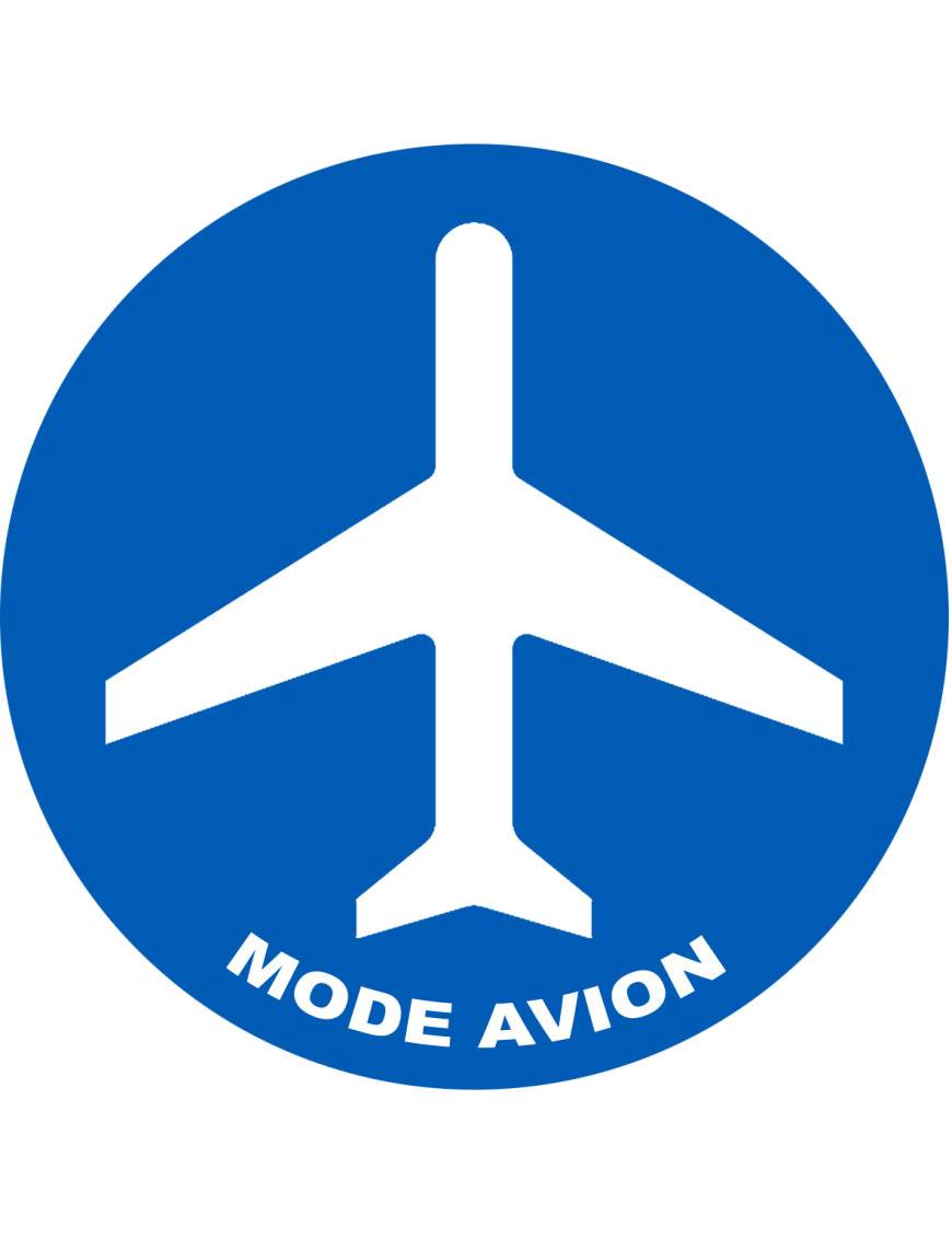 Mode avion - 5x5cm - Sticker/autocollant