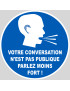 Parlez moins fort - 20x20cm - Sticker/autocollant