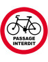 Passage vélo interdit - 20x20cm - Sticker/autocollant