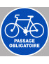 Passage vélo obligatoire - 20x20cm - Sticker/autocollant