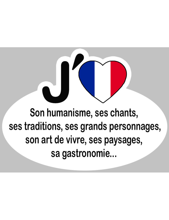 J'aime la France - 10x7.4cm - Sticker/autocollant