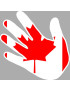 Drapeau main Canada - 15x15cm - Sticker/autocollant