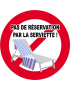 Pas de réservation par la serviette - 10x10cm - Sticker/autocollant
