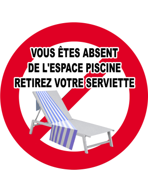 Vous êtes absent retirez serviette - 20x20cm - Sticker/autocollant