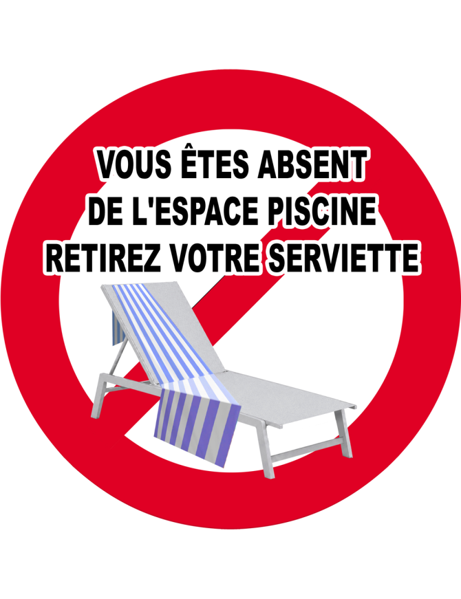 Vous êtes absent retirez serviette - 5x5cm - Sticker/autocollant