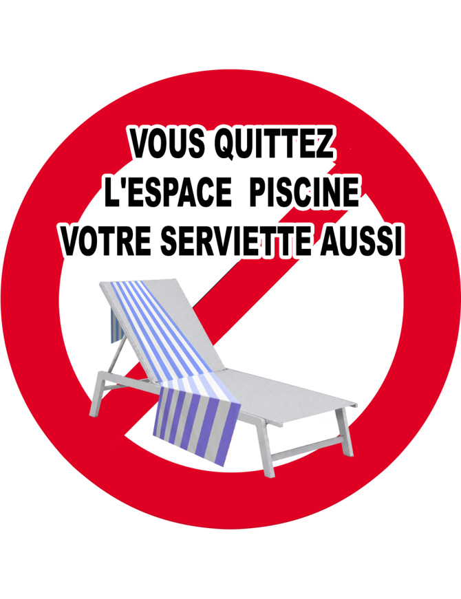 Absent retirez votre serviette - 15x15cm - Sticker/autocollant