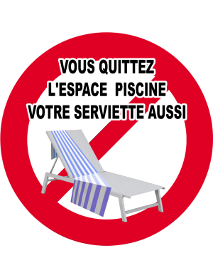 Absent retirez votre serviette - 10x10cm - Sticker/autocollant