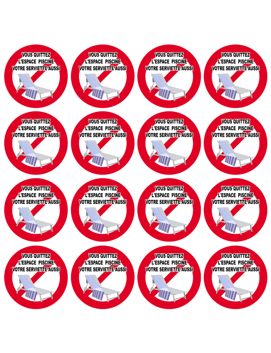 Absent retirez votre serviette - 16 fois 5cm - Sticker/autocollant