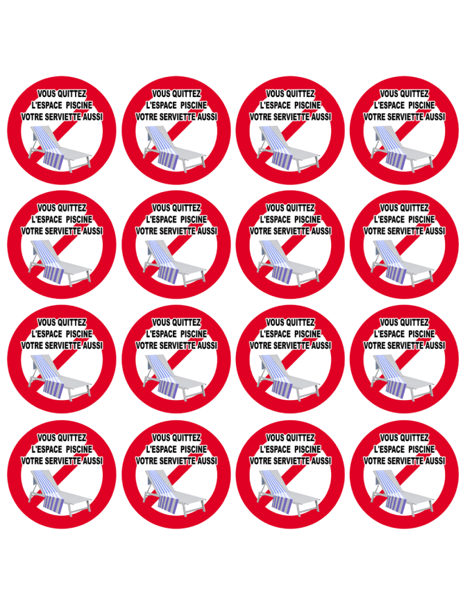 Absent retirez votre serviette - 16 fois 5cm - Sticker/autocollant