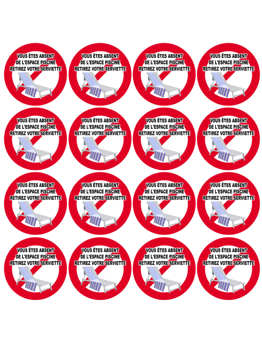 Vous êtes absent retirez serviette - 16 fois 5cm - Sticker/autocollant