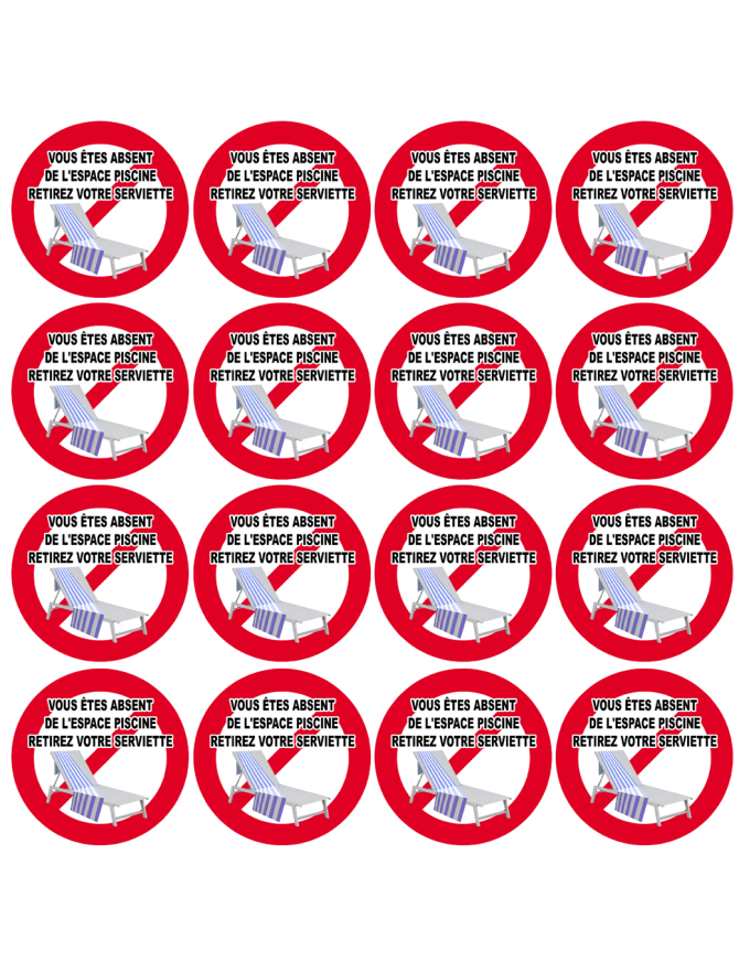 Vous êtes absent retirez serviette - 16 fois 5cm - Sticker/autocollant