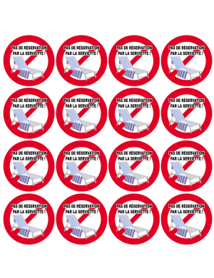 Pas de réservation par la serviette - 16 fois 5cm - Sticker/autocollant
