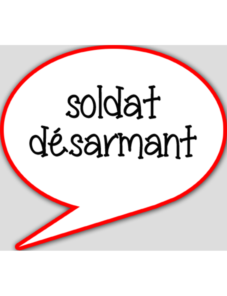 soldat désarmant - 10x9cm - sticker/autocollant