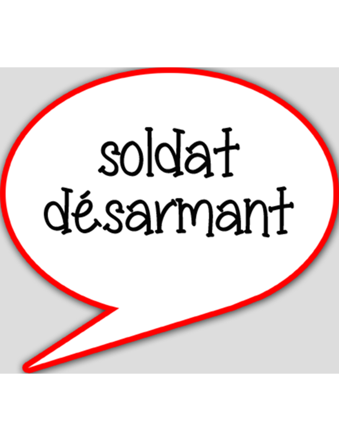 soldat désarmant - 10x9cm - sticker/autocollant