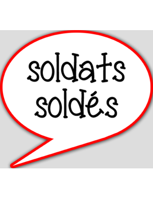 soldats soldés - 15x13.5cm - sticker/autocollant