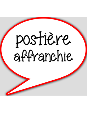 Postière affranchie - 10x9cm - sticker/autocollant