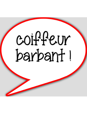 Coiffeur barbant - 15x13.5cm - sticker/autocollant
